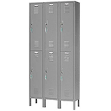 Global Industrial™ Capital® Double Tier 6 Door Locker, 12Wx15Dx36H, Gray, Assembled