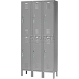 Global Industrial™ Capital® Double Tier 6 Door Locker, 12Wx15Dx36H, Gray, Assembled