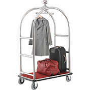 Global Industrial™ Bellman Cart With Curved Uprights, 6 Casters, Silver Stainless Steel