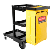 Rubbermaid® 6173-88 Janitor Cart with 25 Gallon Vinyl Bag, Black