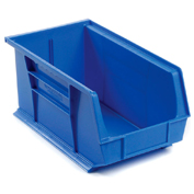 Global Industrial™ Plastic Stack & Hang Bin, 8-1/4W x 14-3/4D x 7H, Blue - Pkg Qty 12