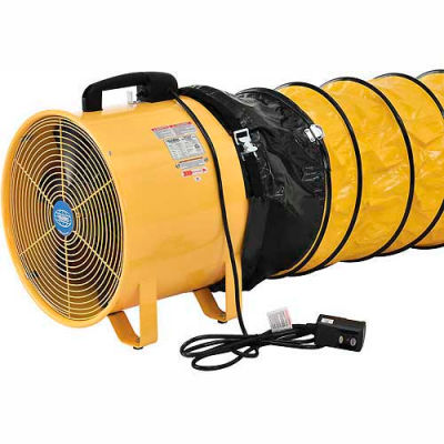 Global Industrial™ 16 Portable Blower Fan, 32' Flexible Duct, 2 Speed, 2850 CFM, 1 HP