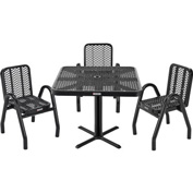 Global Industrial™ Outdoor Dining Set, 36  Square x 29 H Table & 4 Chairs, Black