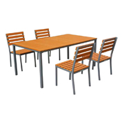 Global Industrial™ 70 Rectangular Resin Outdoor Dining Table & Chair Set, 4 Chairs