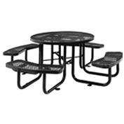 Global Industrial™ 46 Round Picnic Table, Expanded Metal, Black