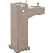 Global Industrial™ Outdoor Bi-Level Pedestal Drinking Fountain, ADA, Rotocast Stone Finish