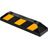 Global Industrial™ Rubber Parking Stop/Curb Block, 22L, Black w/ Yellow Stripes