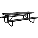 Global Industrial™ 8 ft. Rectangular Outdoor Steel Picnic Table, Expanded Metal, Black