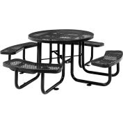 Global Industrial™ 46 Round Picnic Table, Expanded Metal, Black