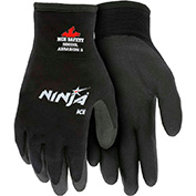 MCR Safety N9690L Ninja Ice Gloves, Arcylic Terry Inner, Black, Large, 1 Pair
