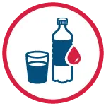Buvez de l’eau régulièrement pour rester hydraté - n’attendez pas d’avoir soif.